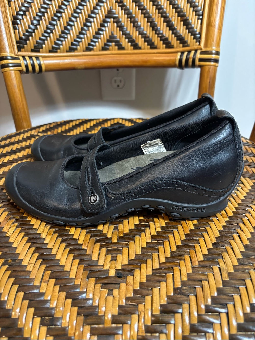Merrell Plaza Bandeau Black Mary Jane Shoes US 7.5 Leather